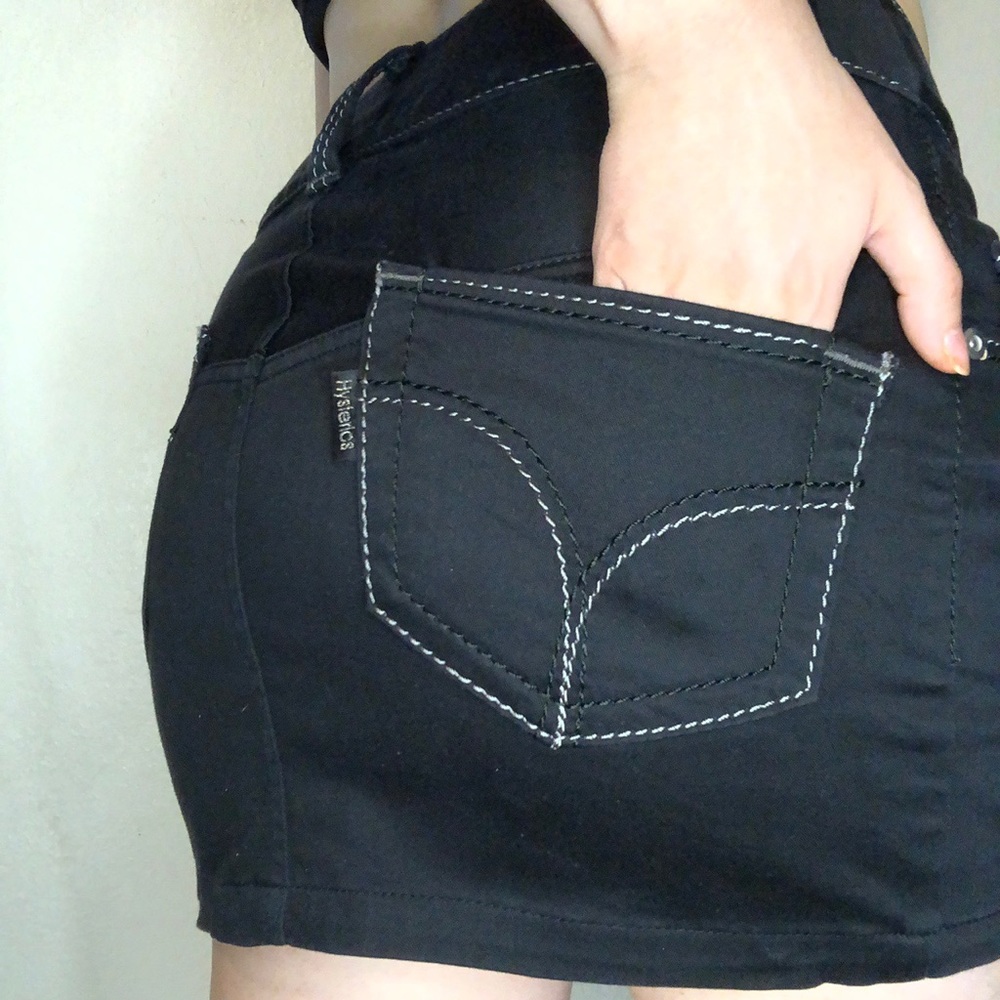 Hysteric Glamour Black Denim Mini Skirt